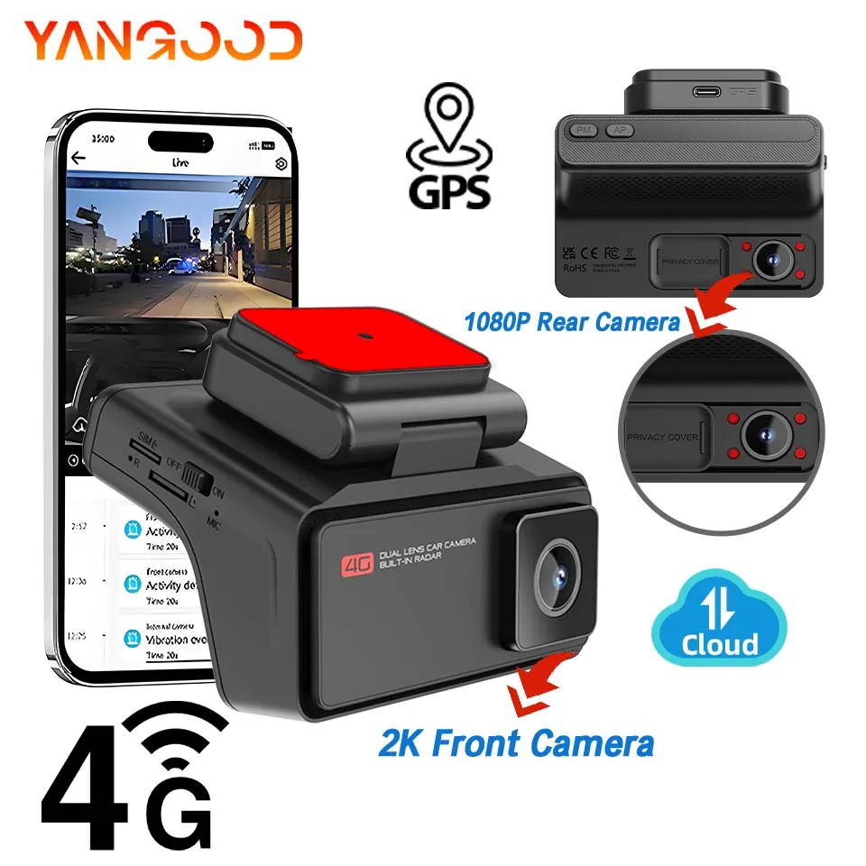 DashCam 2K Built-in GPS Support 4G LTE Compatible 128GB 1080P In CarCamera Cloud Storage 24H Parking Remote Connection Black Box
DashCam 2K Built-in GPS Support 4G LTE Compatible 128GB 1080P In CarCamera Cloud Storage 24H Parking Remote Connection Black Box
