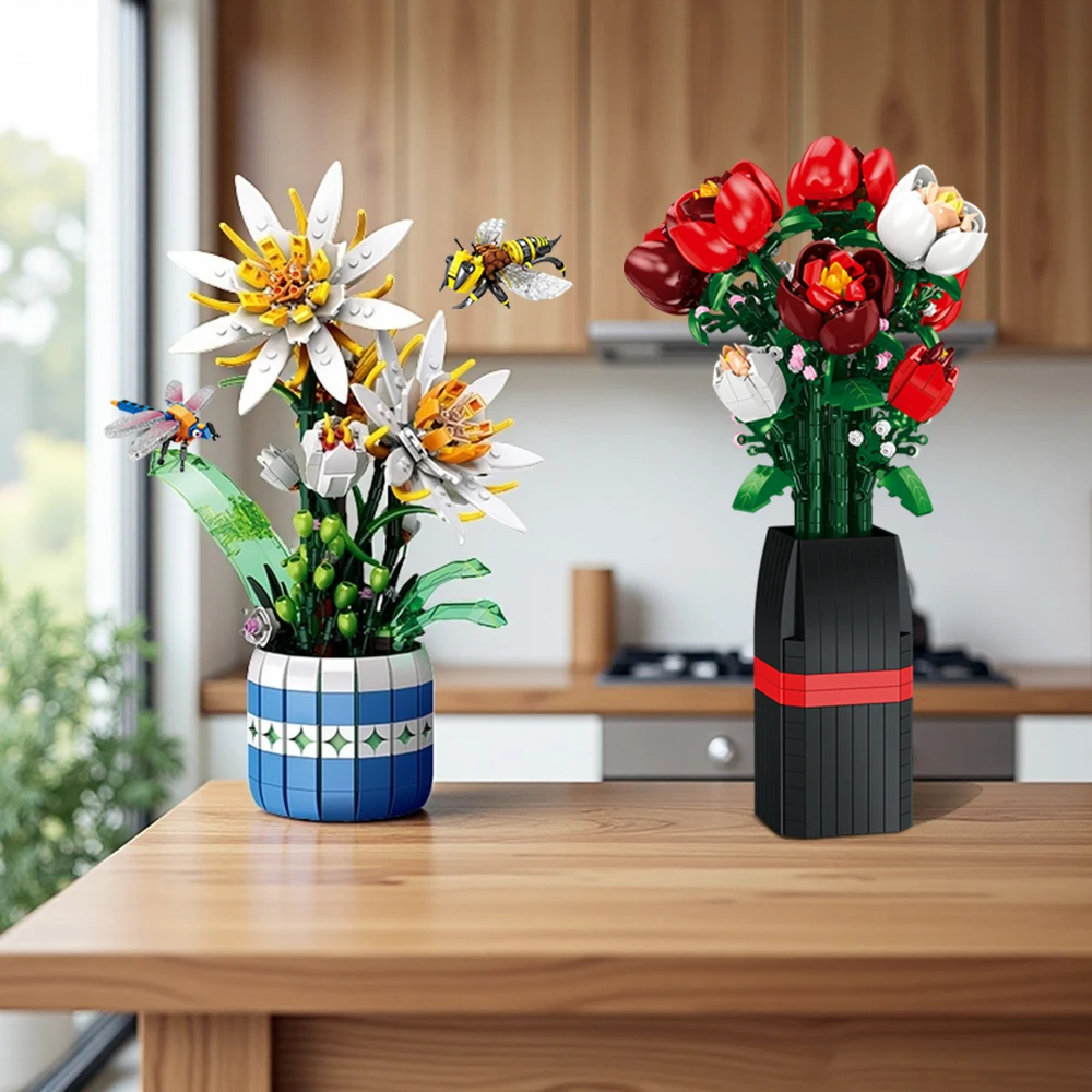 Red Fire Roses and Blooming Epiphyllum Assembly Block - Ideal Bedroom Decoration with Green Materials, A Great Gift for Adults
Red Fire Roses and Blooming Epiphyllum Assembly Block - Ideal Bedroom Decoration with Green Materials, A Great Gift for Adults