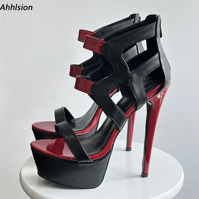 Ahhlsion Real Pictures Женские летние сандалии Сексуальные туфли на шпильке с открытым носком Красивые черные красные туфли для вечеринок Женские американские большие размеры 5-20
Ahhlsion Real Pictures Женские летние сандалии Сексуальные туфли на шпильке с открытым носком Красивые черные красные туфли для вечеринок Женские американские большие размеры 5-20