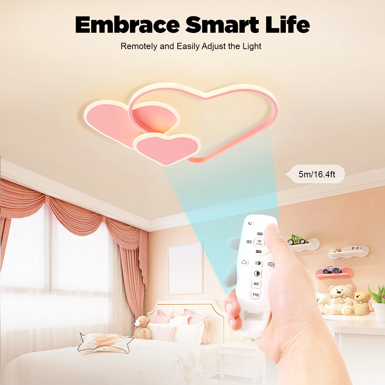 110V/220V Ceiling Light Heart-shaped Ceiling Light, Dimmable LED Ceiling Light with Remote Control
110V/220V Ceiling Light Heart-shaped Ceiling Light, Dimmable LED Ceiling Light with Remote Control