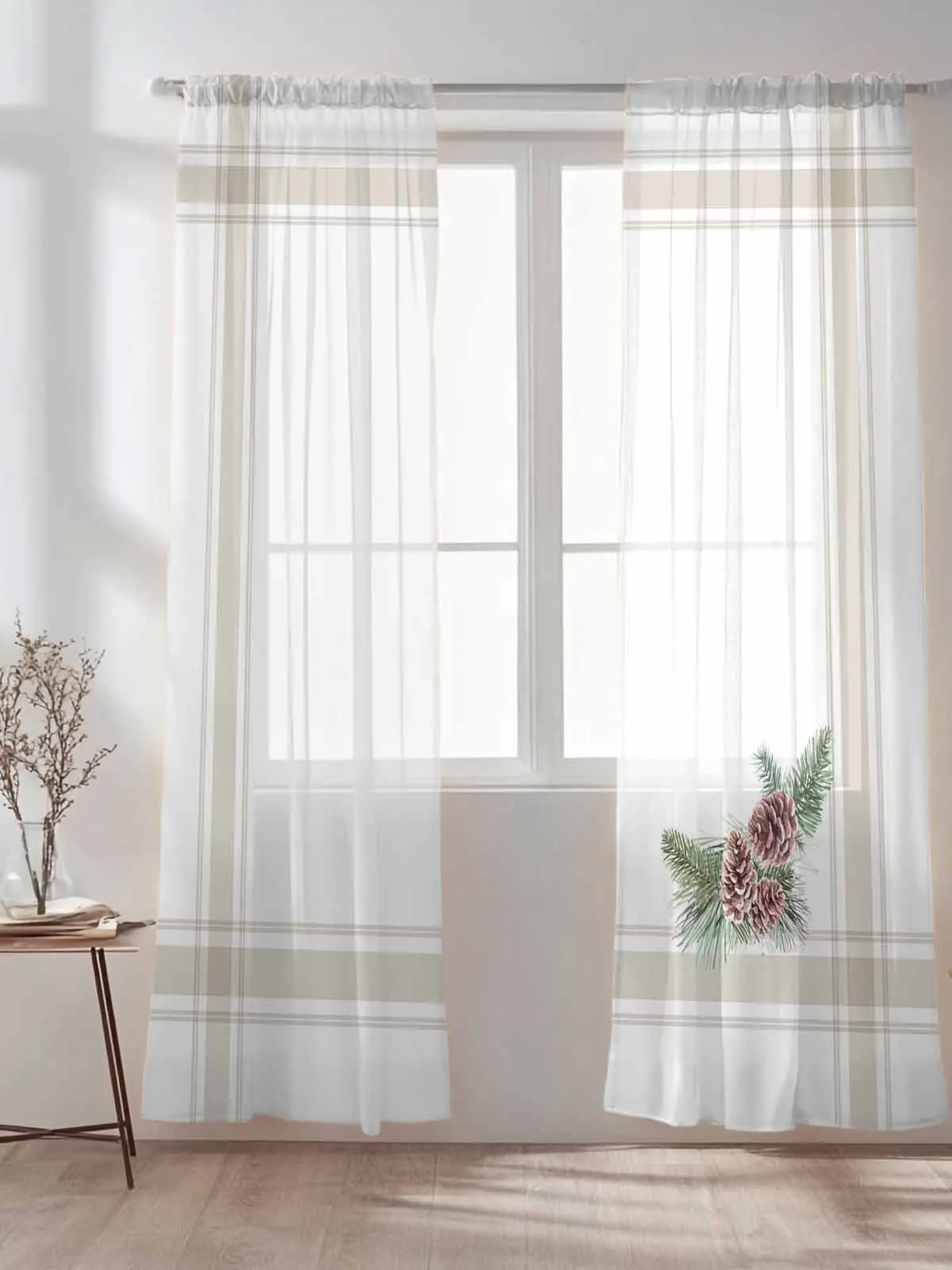 Country Pine Branches Stripes Tulle Sheer Curtains for Living Room Bedroom Kitchen Decoration Voile Organza Curtains
Country Pine Branches Stripes Tulle Sheer Curtains for Living Room Bedroom Kitchen Decoration Voile Organza Curtains