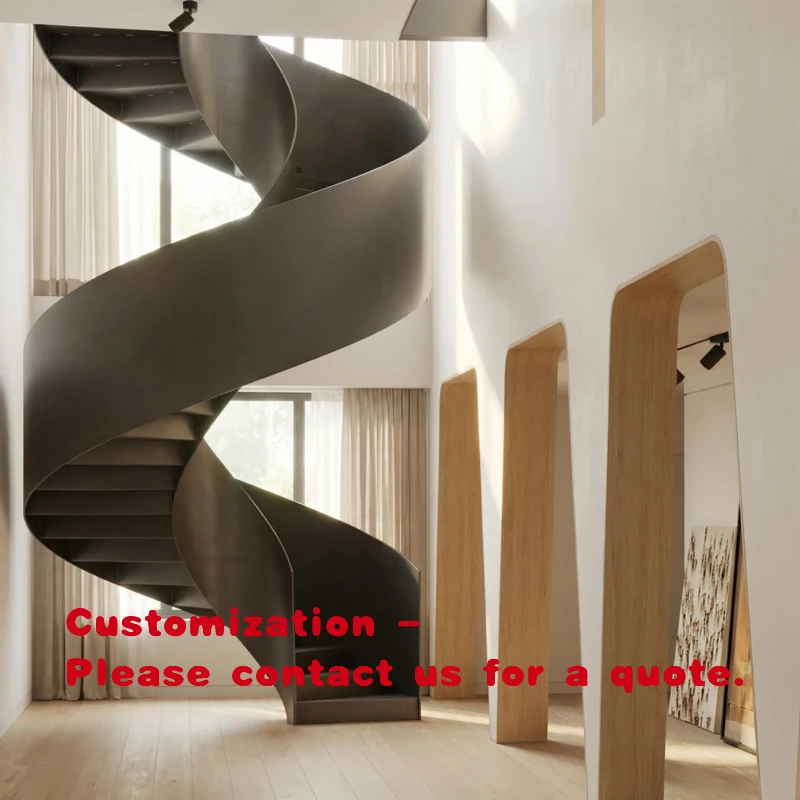 Элитная дизайнерская лестница с стеклянными перилами и деревянными ступенями для роскошных жилых домов
Элитная дизайнерская лестница с стеклянными перилами и деревянными ступенями для роскошных жилых домов