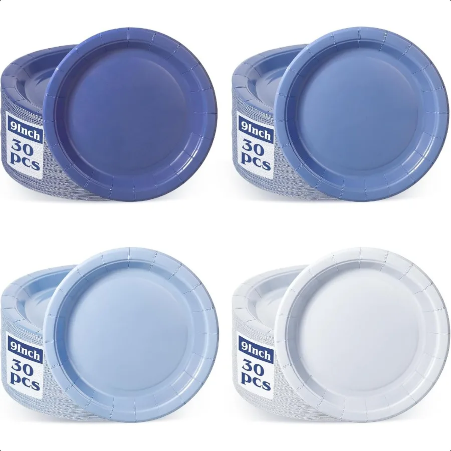 120 Pcs Dusty Blue Paper PlatesBoy Baby Shower Plate Set 9 inch Gradient Blue Birthday Cake Plates Dessert Plate for Birthday B
120 Pcs Dusty Blue Paper PlatesBoy Baby Shower Plate Set 9 inch Gradient Blue Birthday Cake Plates Dessert Plate for Birthday B