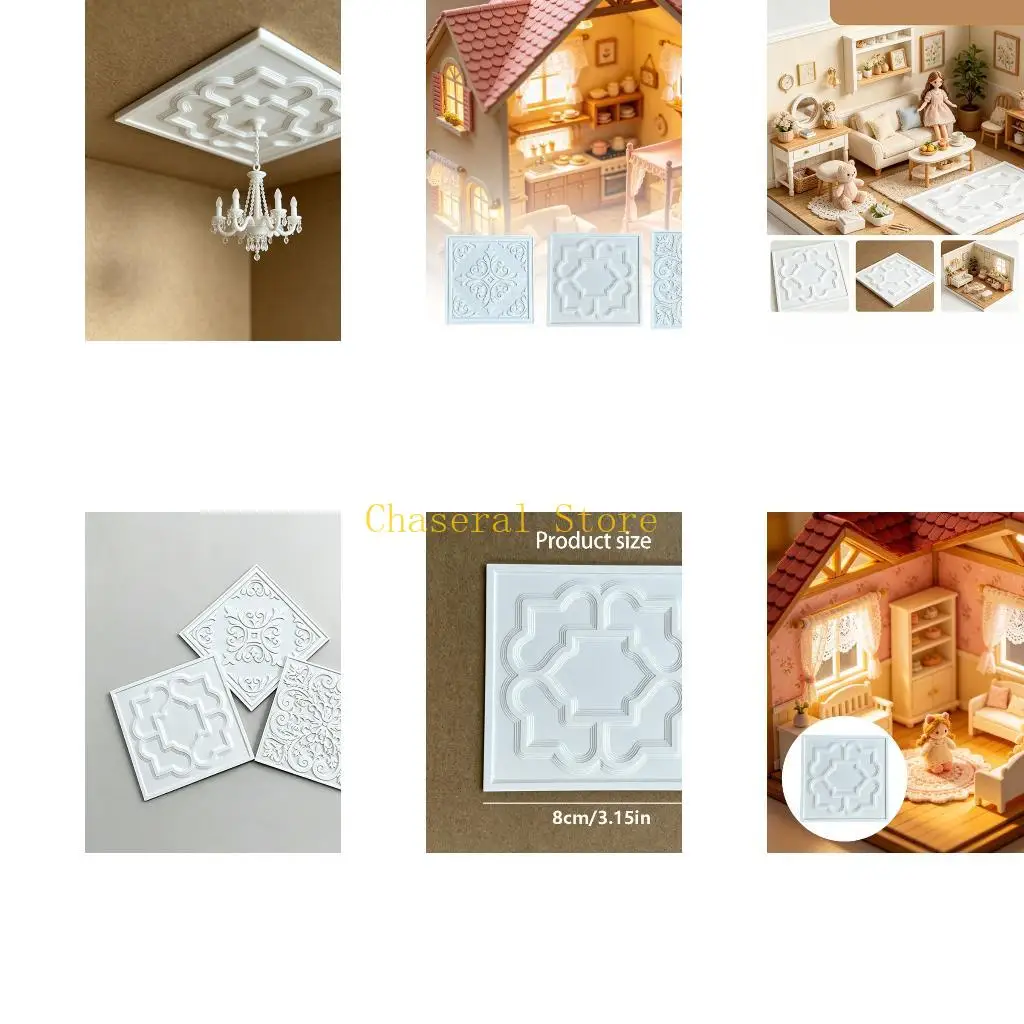 E7CE Doll House Miniature Ceiling Tiles 3D Relief Wall Decals Embossed Ceiling Tile
E7CE Doll House Miniature Ceiling Tiles 3D Relief Wall Decals Embossed Ceiling Tile