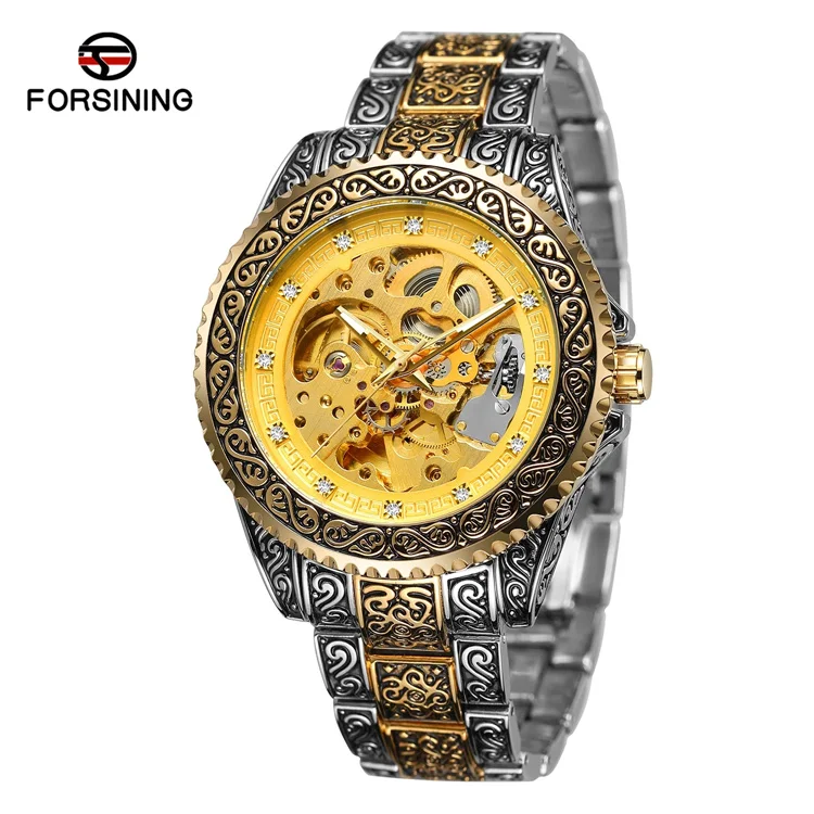 Fashion Forsining 378 Top Brand Automatic Mechanical Waterproof Full Stainless Steel Diamond Golden Men Vintage Wrist Watches
Fashion Forsining 378 Top Brand Automatic Mechanical Waterproof Full Stainless Steel Diamond Golden Men Vintage Wrist Watches