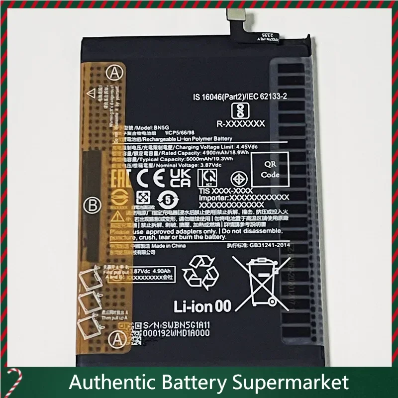 New For Xiaomi Redmi 10A, 220233L2G, 220233L2I, 220233L2C, 10C, 220333QAG, 220333QBI, 220333QNY, 3.87V 5000mAh BN5G Battery
New For Xiaomi Redmi 10A, 220233L2G, 220233L2I, 220233L2C, 10C, 220333QAG, 220333QBI, 220333QNY, 3.87V 5000mAh BN5G Battery