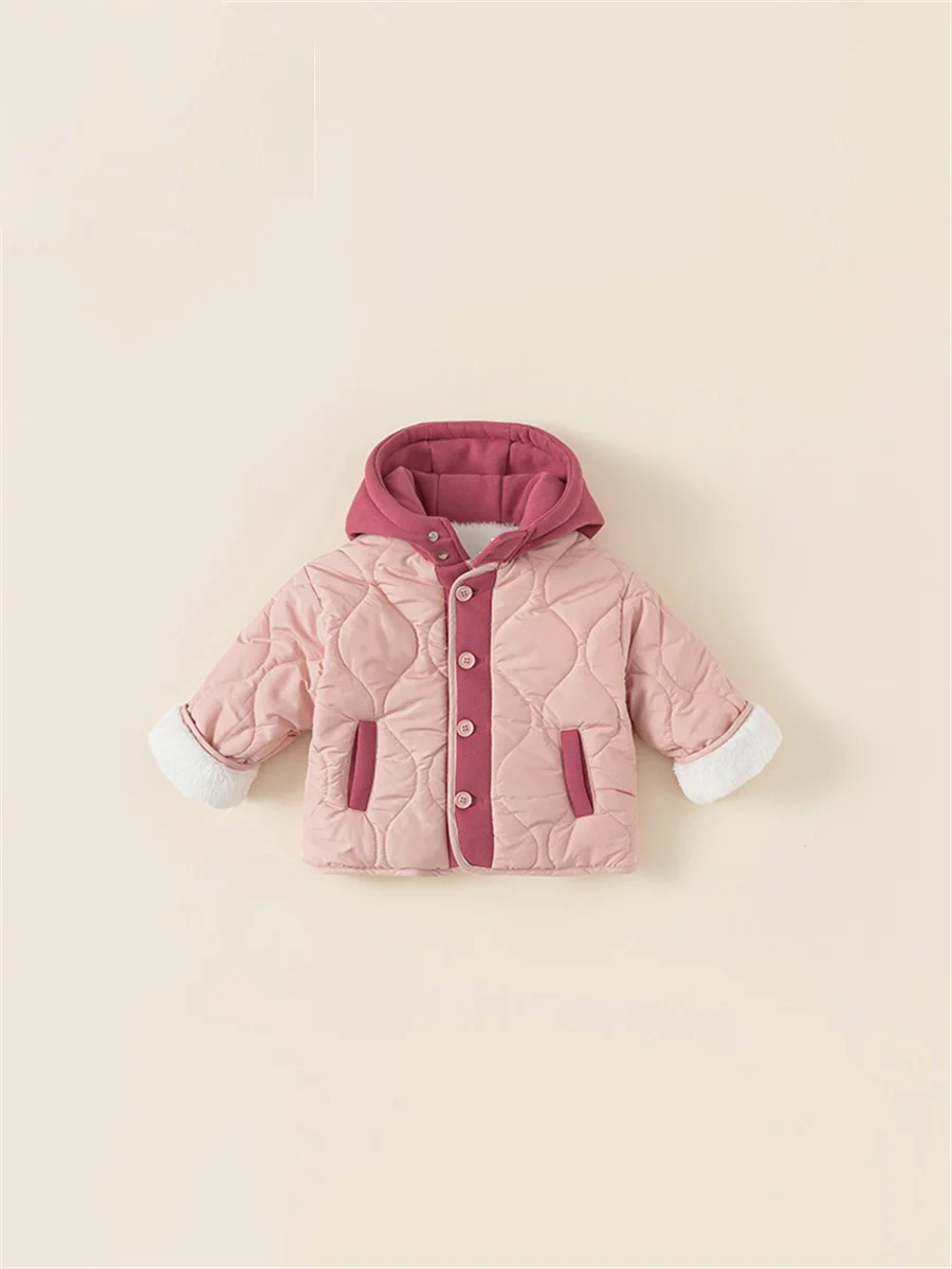 Girl's Sweet Color Blocked Cotton Jacket 2023 New Winter Children Korean Fashion Single Breasted Plush Lining Coat Hooded Top
Girl's Sweet Color Blocked Cotton Jacket 2023 New Winter Children Korean Fashion Single Breasted Plush Lining Coat Hooded Top