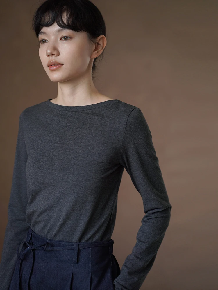 Hacikis S-ade Basic Long Sve One-oulder Slim Fit Elastic Texture Deep ey T-irt for Women Commute Sle Stand Fit
Hacikis S-ade Basic Long Sve One-oulder Slim Fit Elastic Texture Deep ey T-irt for Women Commute Sle Stand Fit