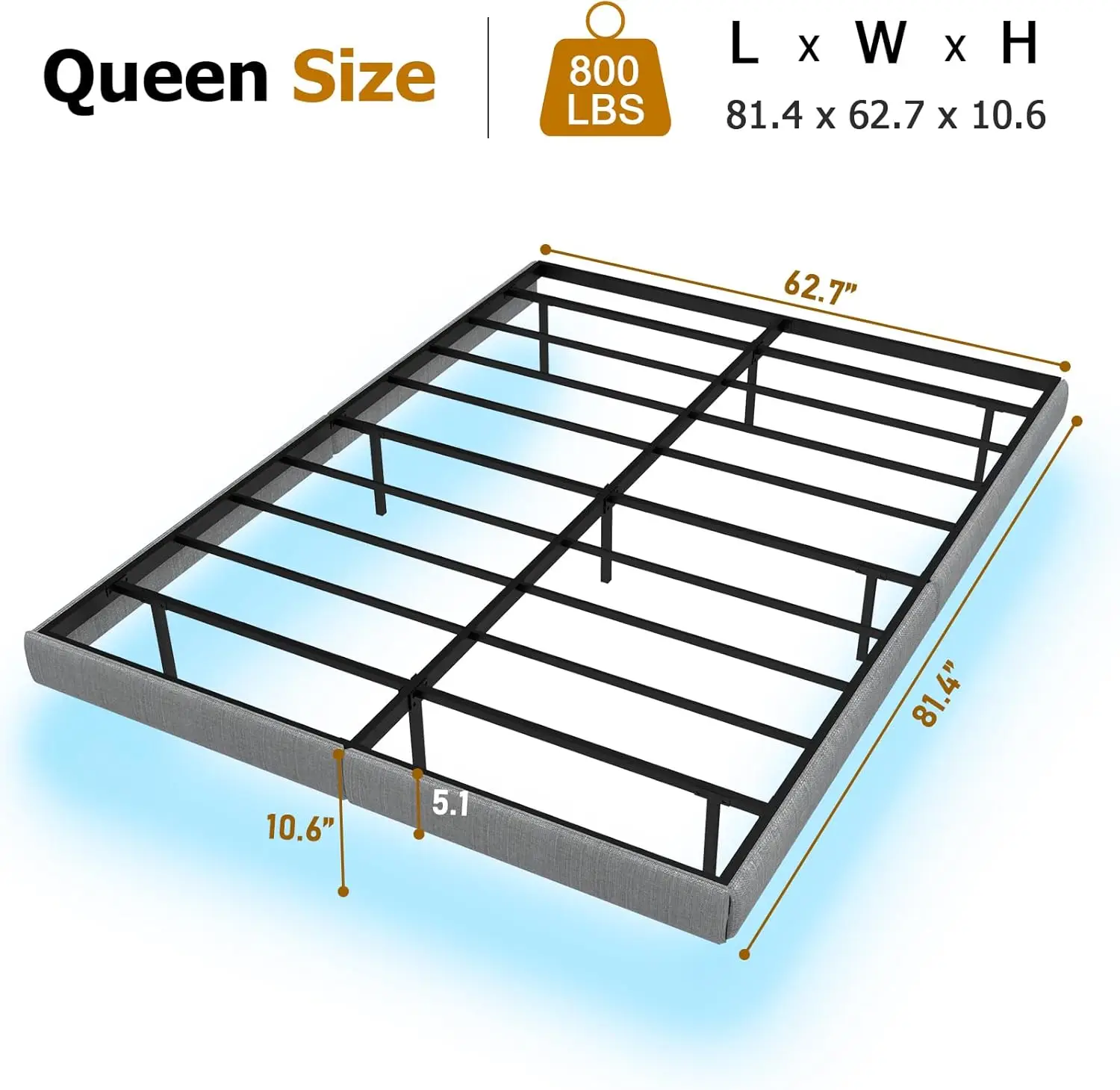 Floating Bed Frame Queen with LED Lights, Metal Platform Queen size Floating Bed Frame with Under Bed Storage
Floating Bed Frame Queen with LED Lights, Metal Platform Queen size Floating Bed Frame with Under Bed Storage