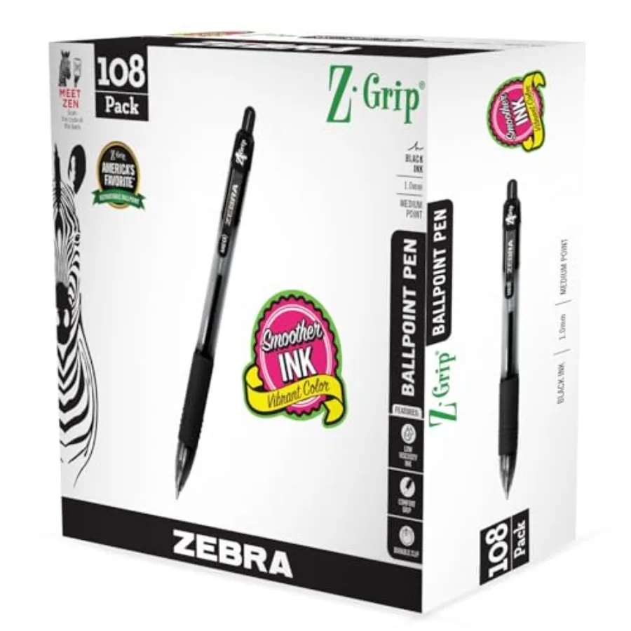 Z-Grip Retractable Ballpoint Pen, Smooth-Flowing Black Ink, 1.0mm Medium, School and Office Supplies, Ideal for Note-Taking, Jo
Z-Grip Retractable Ballpoint Pen, Smooth-Flowing Black Ink, 1.0mm Medium, School and Office Supplies, Ideal for Note-Taking, Jo