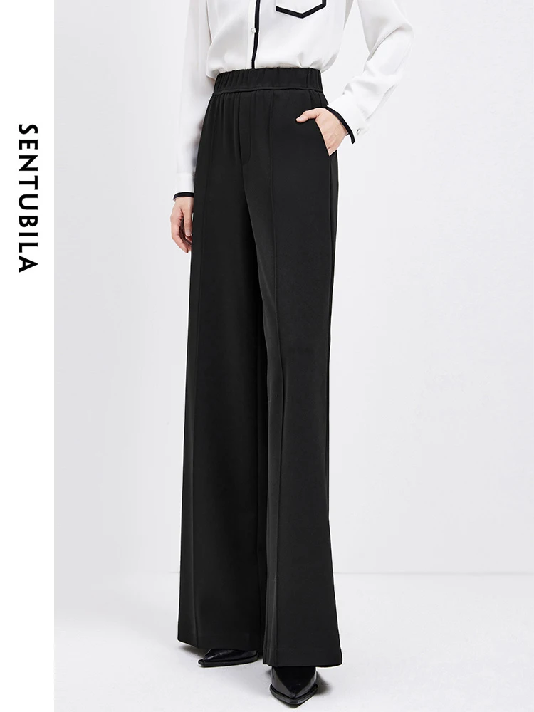SENTUBILA Black Baggy Pant for Woman Elastic Waist Straight Loose Pants 2024 Spring Office Ladies Wide Leg Trousers 141K52835
SENTUBILA Black Baggy Pant for Woman Elastic Waist Straight Loose Pants 2024 Spring Office Ladies Wide Leg Trousers 141K52835