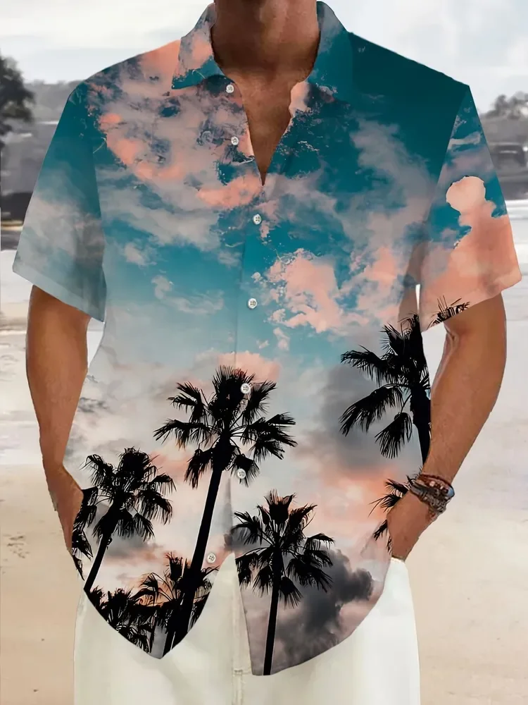 Men Sunset Sky Coconut Palm Tree Silhouette Full Print Hawaiian Shirt Lapel Short Sleeve Button Down Aloha Shirts Summer Beach V
Men Sunset Sky Coconut Palm Tree Silhouette Full Print Hawaiian Shirt Lapel Short Sleeve Button Down Aloha Shirts Summer Beach V