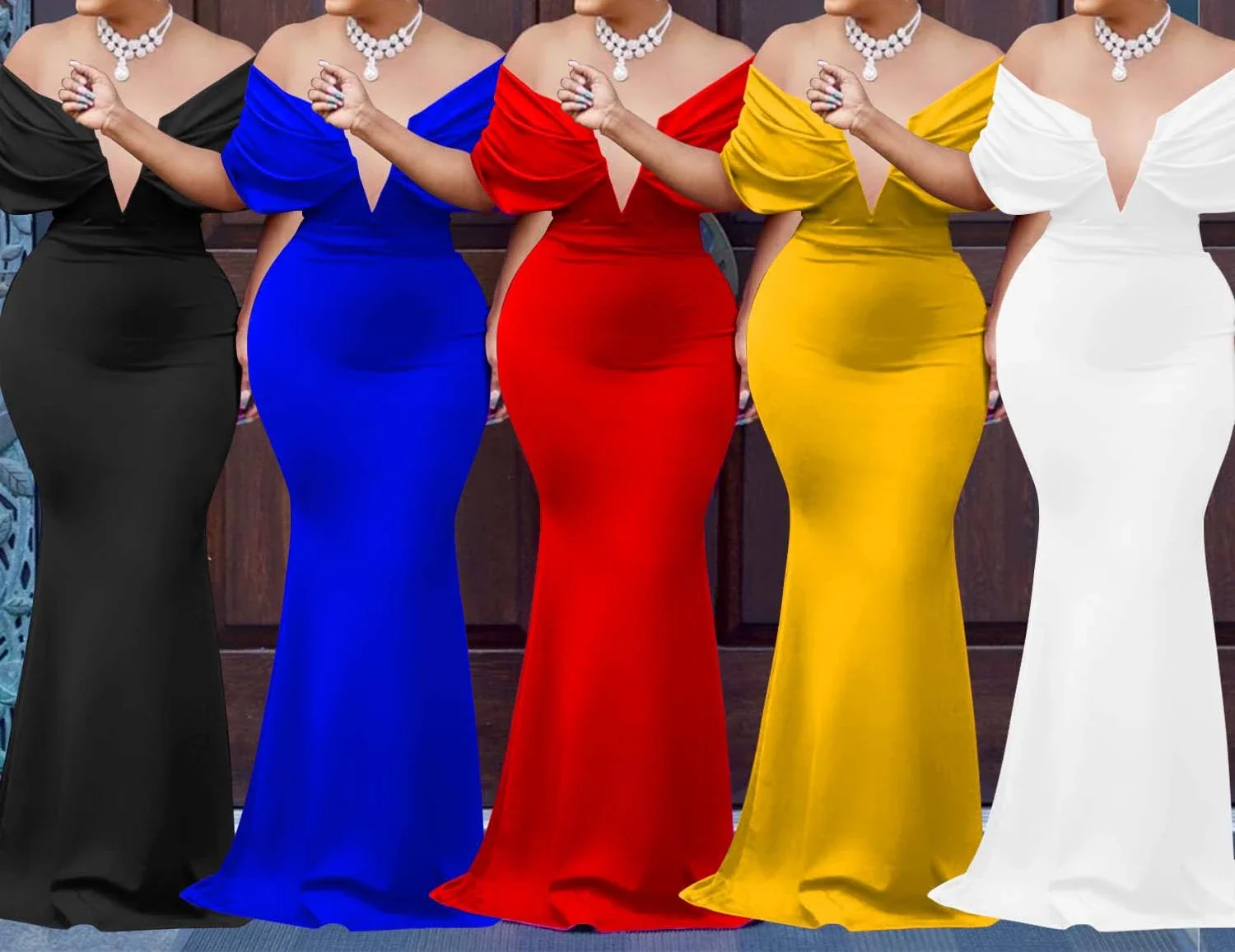 Women V-neck Off The Shoulder Elegant Party Dresses Woman Sleeveless Bodycon Maxi Dress Evening Vestidos Sexy Long Dresses HW198
Women V-neck Off The Shoulder Elegant Party Dresses Woman Sleeveless Bodycon Maxi Dress Evening Vestidos Sexy Long Dresses HW198