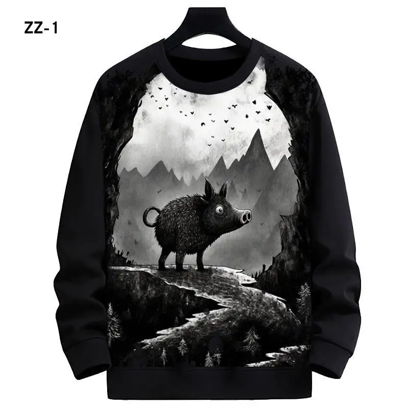 New Style Pig Pattern Digital Print round Neck Sweatshirt Men's Fashionable Outerwear Comfortable Polyester Fiber Hoodie
New Style Pig Pattern Digital Print round Neck Sweatshirt Men's Fashionable Outerwear Comfortable Polyester Fiber Hoodie