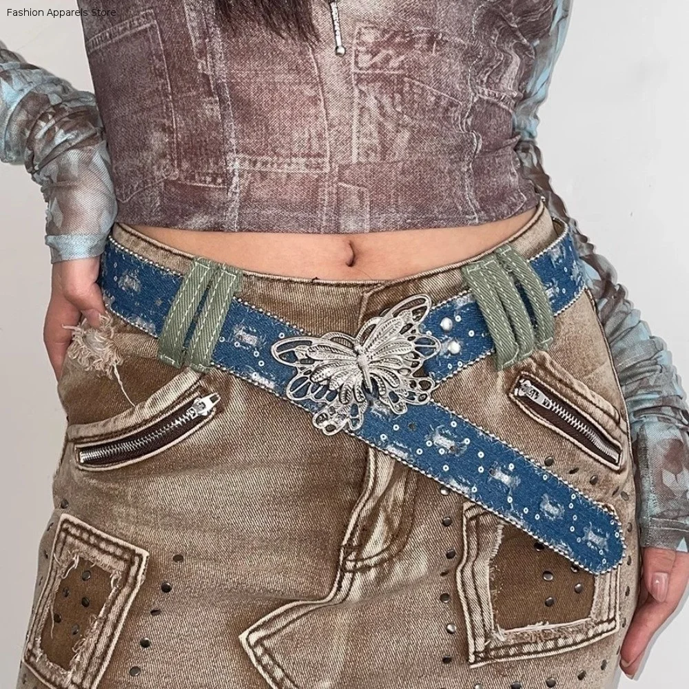 Fashion Sequins Butterfly Belt Y2K Hip Hop Wide Belt Jeans Decor Trouser Decoration Denim Waistbands Daily
Fashion Sequins Butterfly Belt Y2K Hip Hop Wide Belt Jeans Decor Trouser Decoration Denim Waistbands Daily