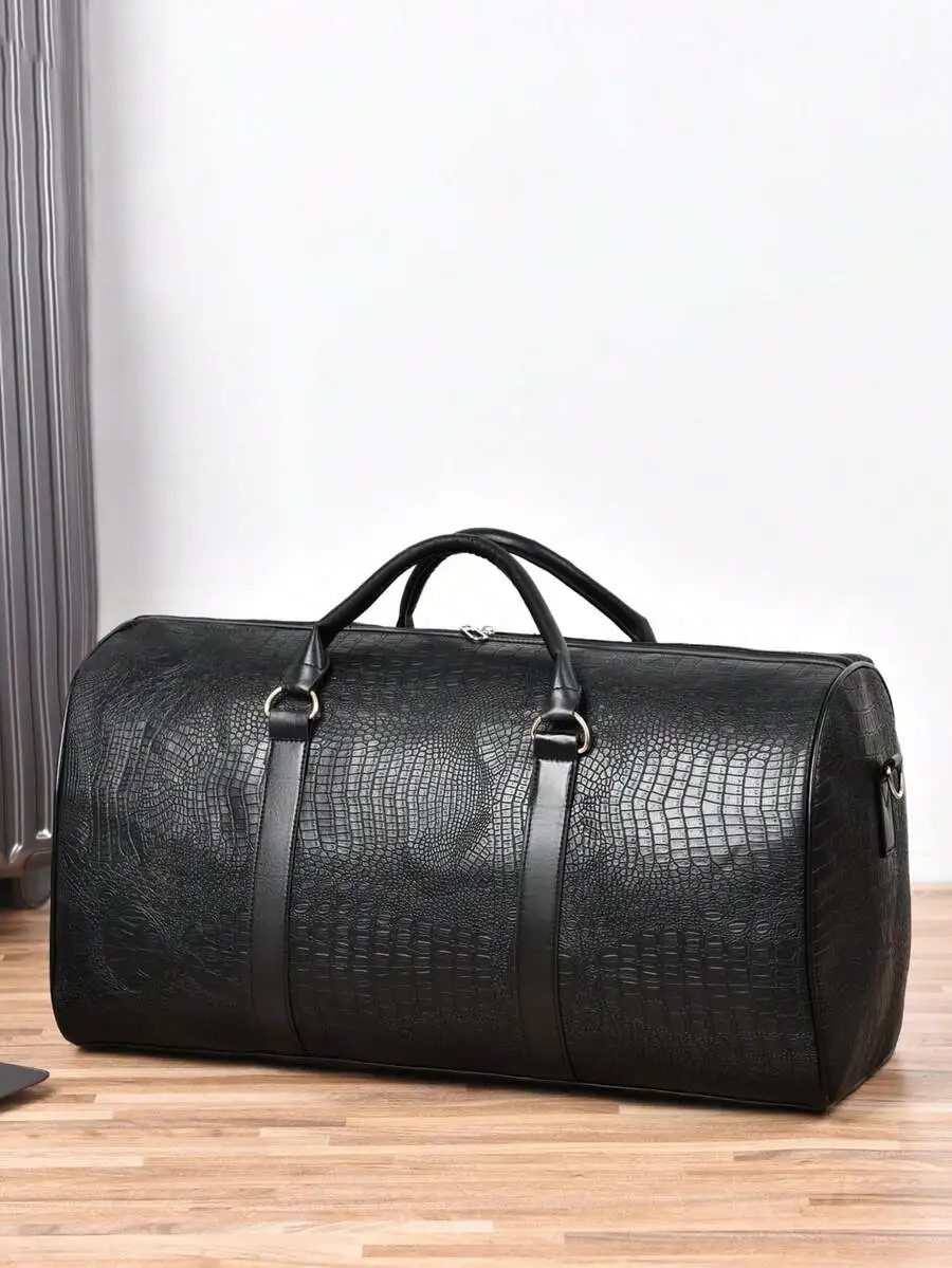 Black Crocodile Texture Duffel Bag Handheld Or Crossbody Travel Business Gym Bag
Black Crocodile Texture Duffel Bag Handheld Or Crossbody Travel Business Gym Bag