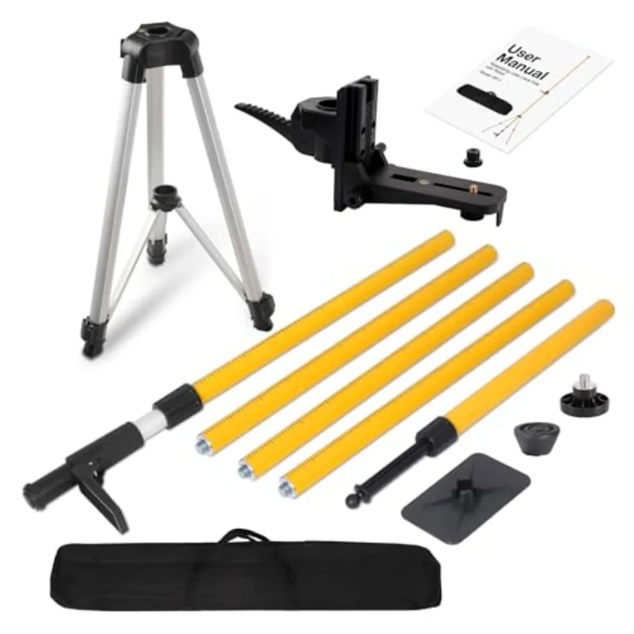 Telescoping Laser Level Pole Kit 12Ft 3.6M Adjustable Pole with Tripod Spring-Loaded Base Mount for Rotary Line Lasers 14-20 58
Telescoping Laser Level Pole Kit 12Ft 3.6M Adjustable Pole with Tripod Spring-Loaded Base Mount for Rotary Line Lasers 14-20 58