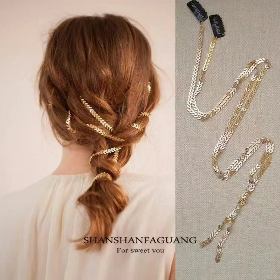 Vintage Gold Color Hair Chain for Women Trend Metal Tassel Barrettes Braided Headband Ponytail Hair Accessories Wedding Headwear
Vintage Gold Color Hair Chain for Women Trend Metal Tassel Barrettes Braided Headband Ponytail Hair Accessories Wedding Headwear