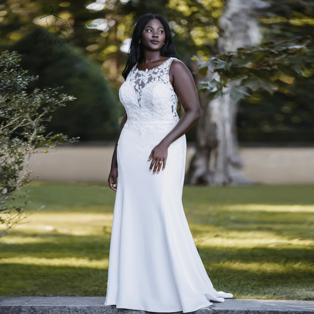 Elegant Mermaid Wedding Dresses Plus Size O Neck Sleeveless Bride Gowns Appliques Back Button Floor Length Robe De Mariee 2024
Elegant Mermaid Wedding Dresses Plus Size O Neck Sleeveless Bride Gowns Appliques Back Button Floor Length Robe De Mariee 2024