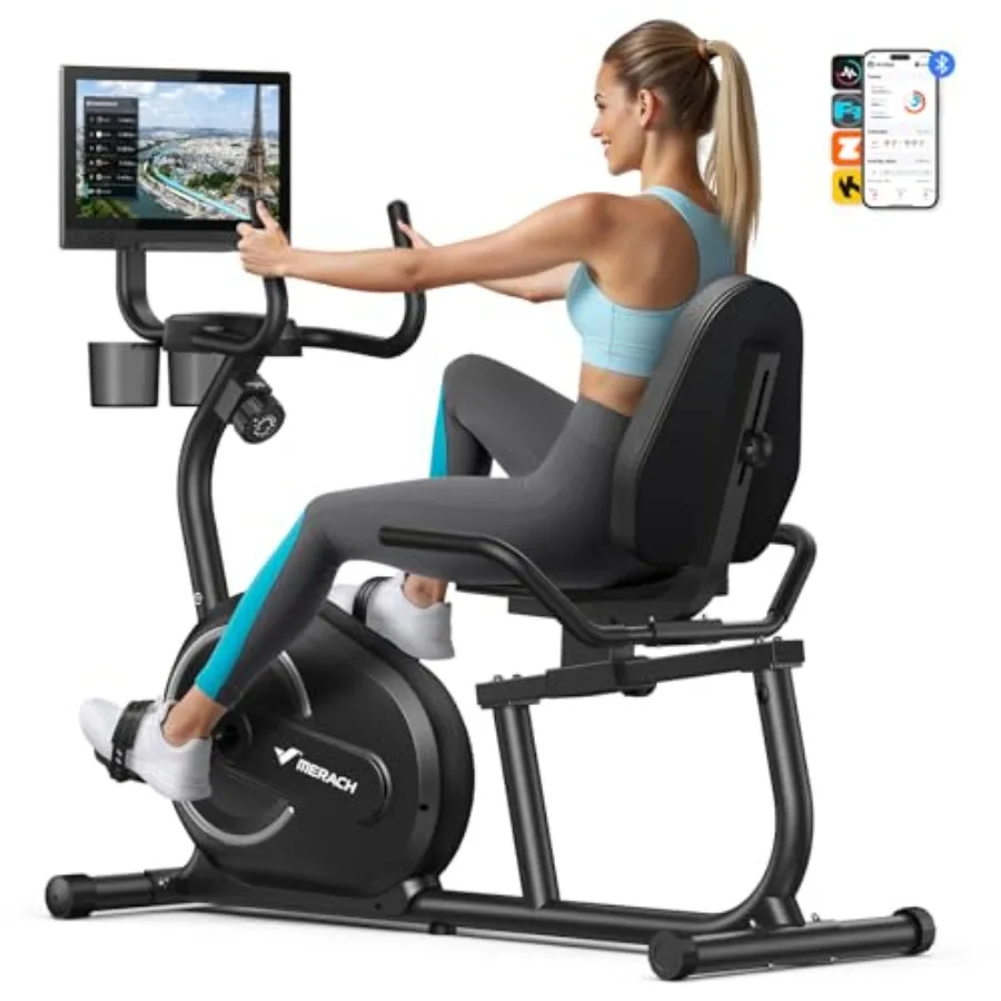 Home use recumbent exercise bike with magnetic resistance, black finish, smart Bluetooth connectivity and LCD heart rate monito
Home use recumbent exercise bike with magnetic resistance, black finish, smart Bluetooth connectivity and LCD heart rate monito