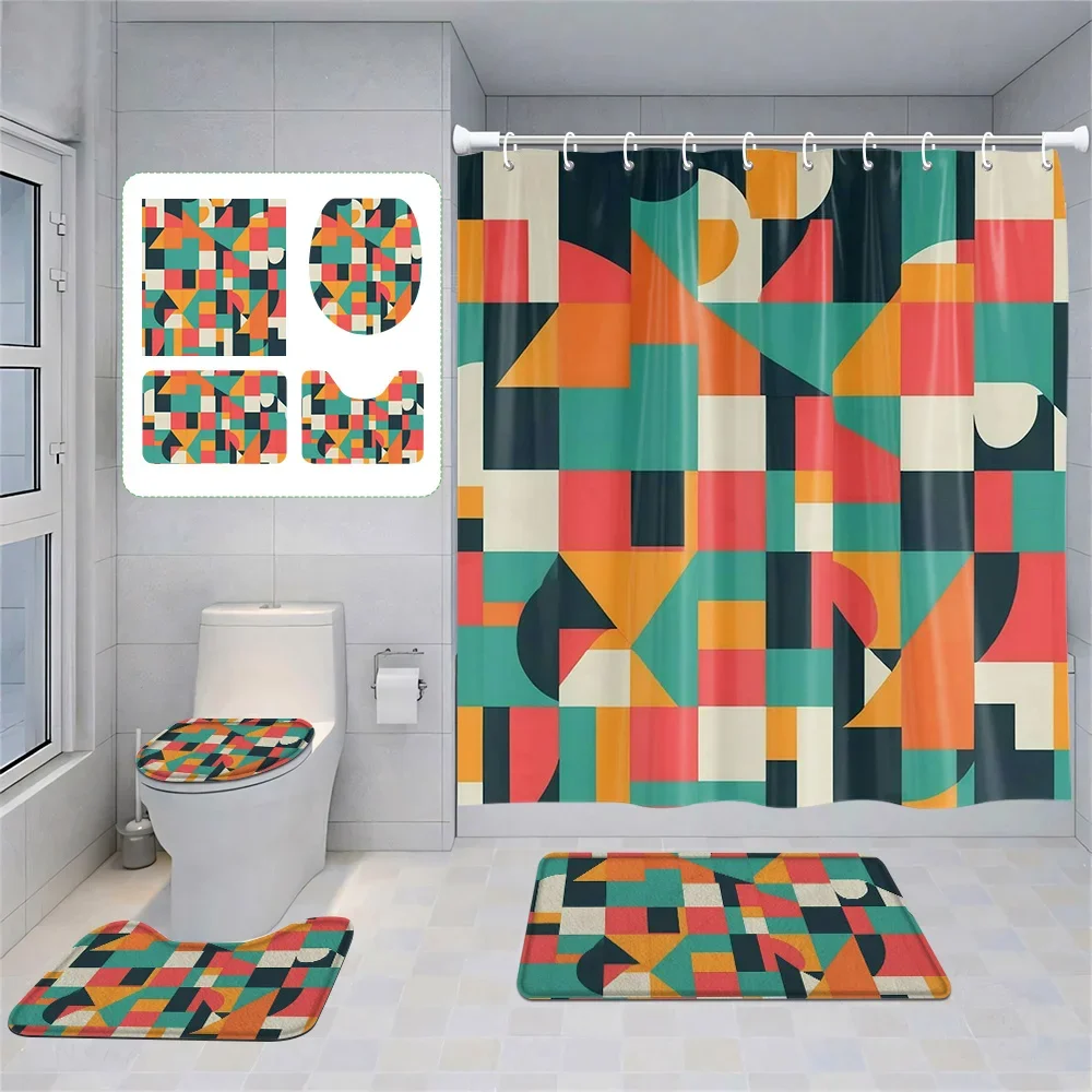 Geometric Illustration Toilet Mat Non-slip Fabric Toilet Cushion Cover Bathroom Shower Curtain suit Home Four Seasons Applicable
Geometric Illustration Toilet Mat Non-slip Fabric Toilet Cushion Cover Bathroom Shower Curtain suit Home Four Seasons Applicable