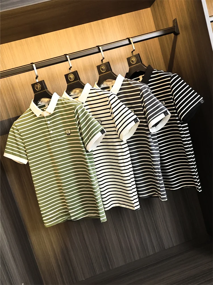 Striped Design Men's Shirt Breathable Short Sleeve Flip Collar Fashionable Business Casual Standard Fit Summer Wear
Striped Design Men's Shirt Breathable Short Sleeve Flip Collar Fashionable Business Casual Standard Fit Summer Wear
