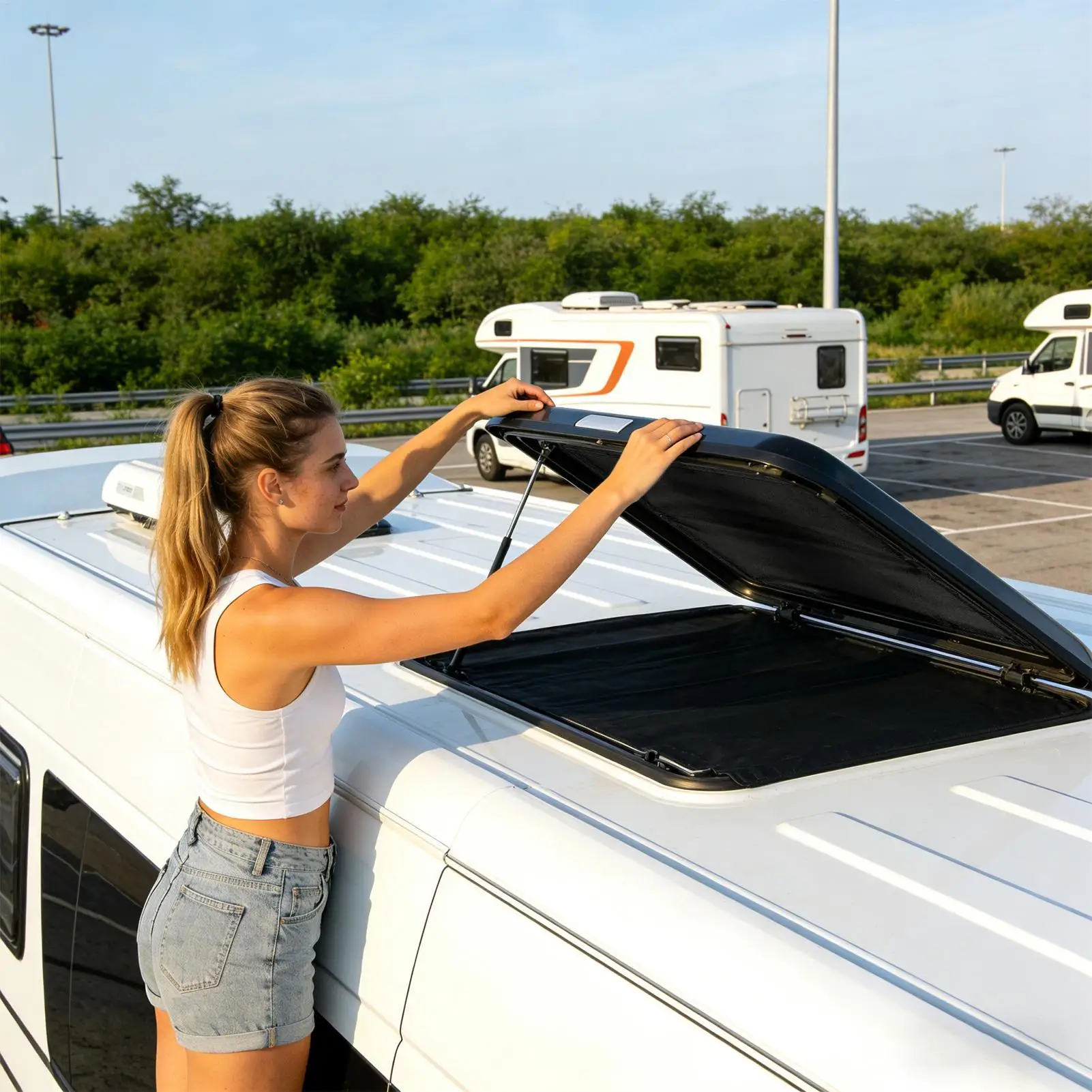 Sunroof Shade for Inside Car 2 Pieces Universal Magnetic Reflective Sunshade Car Window Screens for Interior House Motor Cargo
Sunroof Shade for Inside Car 2 Pieces Universal Magnetic Reflective Sunshade Car Window Screens for Interior House Motor Cargo