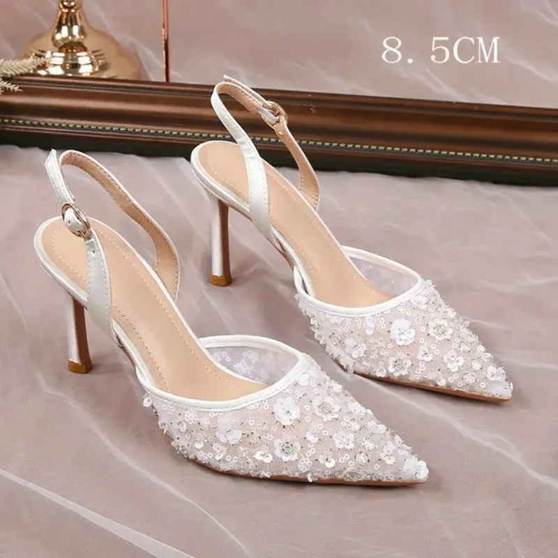 Women Sandals Summer Lace Beaded High Heels Wedding Shoes Woman Back Strap Sandals for Women French Party Heels
Women Sandals Summer Lace Beaded High Heels Wedding Shoes Woman Back Strap Sandals for Women French Party Heels