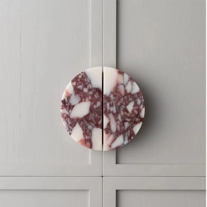 Round double-leaf polished limestone purple eco-friendly hotel marble cabinet door handle
Round double-leaf polished limestone purple eco-friendly hotel marble cabinet door handle