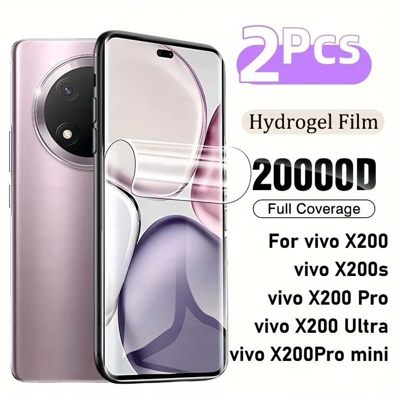 2Pcs Transparent Protective Hydrogel Film for Vivo X200s X200Pro Mini X200 Ultra X80/X90/X100 Pro X80 Lite X60t X50 5G X30 Film
2Pcs Transparent Protective Hydrogel Film for Vivo X200s X200Pro Mini X200 Ultra X80/X90/X100 Pro X80 Lite X60t X50 5G X30 Film