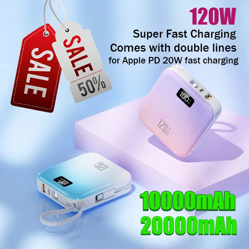 22.5W 20000mAh Gradient Color Portable Mini Power Bank with Built-in Cables
22.5W 20000mAh Gradient Color Portable Mini Power Bank with Built-in Cables