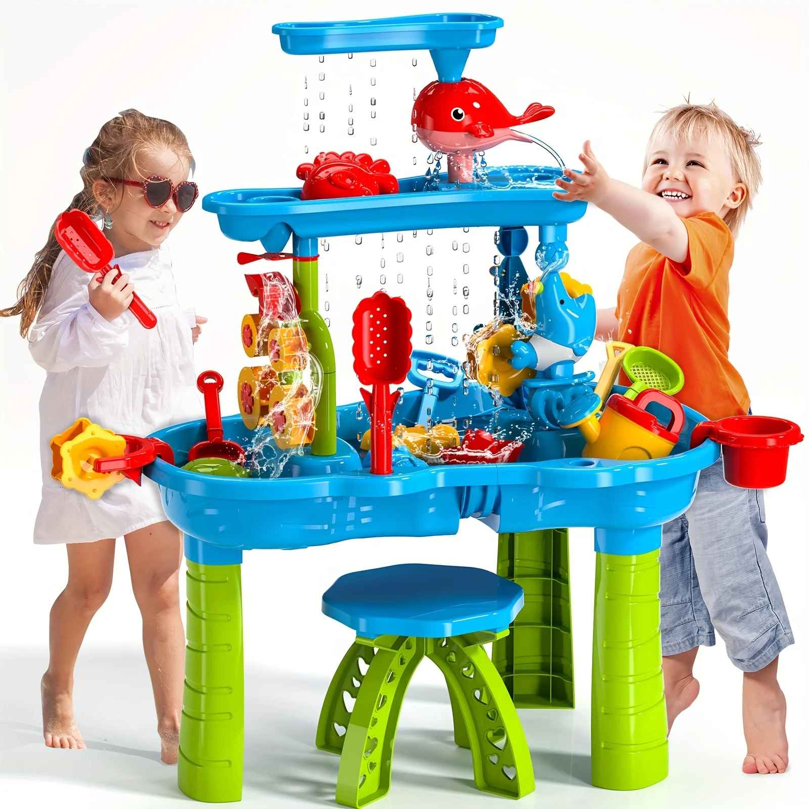 3-Tier Sand & Water Play Table with Shovels Outdoor/Indoor Sensory Toys for Youngsters Durable Multicolor Activity Table
3-Tier Sand & Water Play Table with Shovels Outdoor/Indoor Sensory Toys for Youngsters Durable Multicolor Activity Table