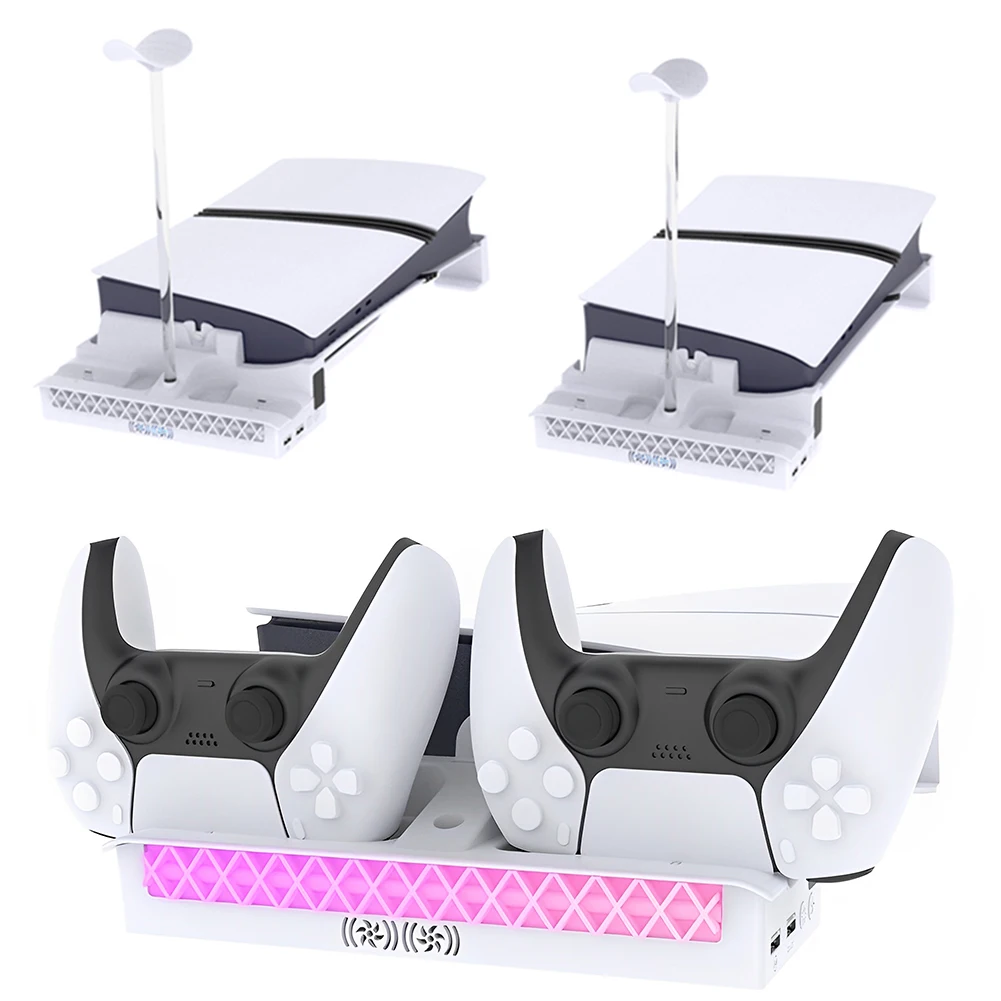 Horizontal Stand Anti-Slip RGB Light Cooling Station Dual USB-A Console Headset Holder Compatible with Play Station 5 Console
Horizontal Stand Anti-Slip RGB Light Cooling Station Dual USB-A Console Headset Holder Compatible with Play Station 5 Console