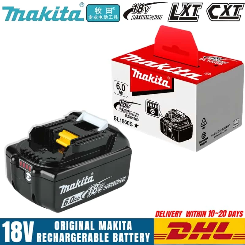 Original Makita 18V6Ah Rechargeable Power Tools Batterymakita with LED Li-ion Replacement LXT BL1860B BL1860 BL1850 Charger✅
Original Makita 18V6Ah Rechargeable Power Tools Batterymakita with LED Li-ion Replacement LXT BL1860B BL1860 BL1850 Charger✅