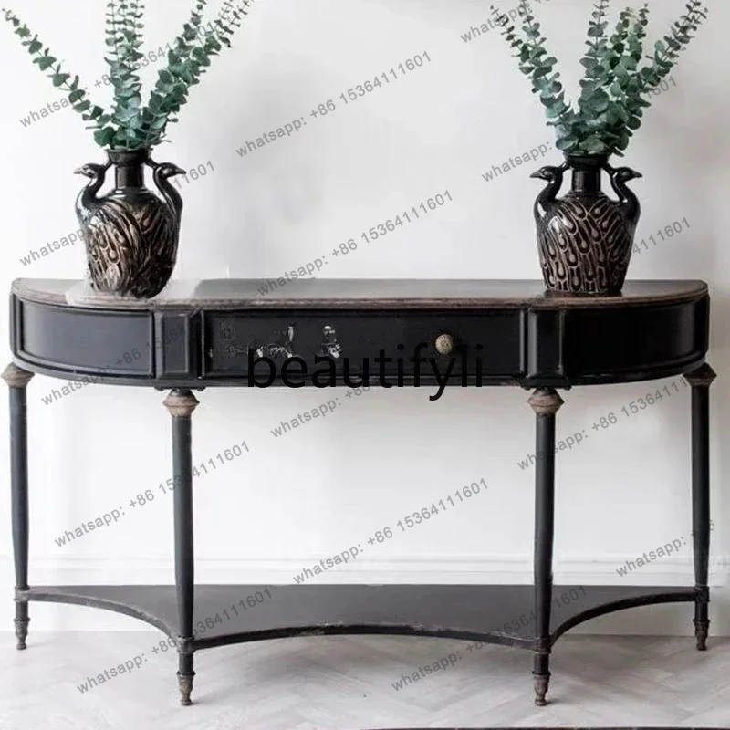 French American porch table/retro storage table semi-round side cabinet decorative cabinet partition
French American porch table/retro storage table semi-round side cabinet decorative cabinet partition