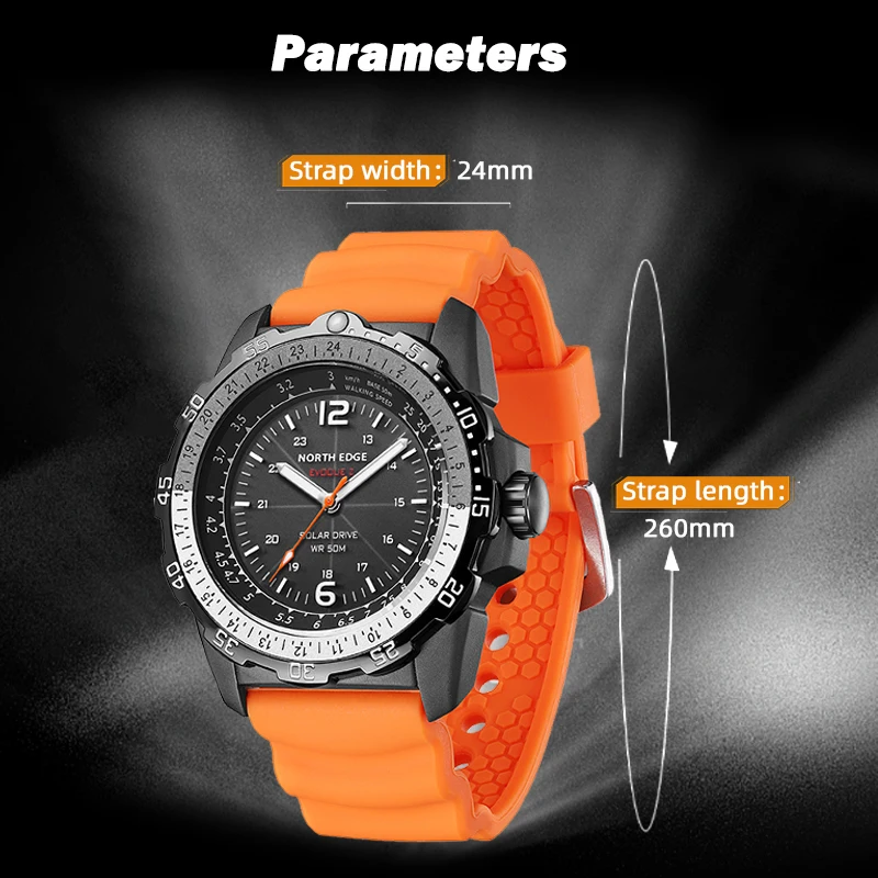 NORTH EDGE EVOQUE 2 Men Digital Military Watch Waterproof 50M Men's Sport Wristwatches Solar Power Luminous Enviormentally Watch
NORTH EDGE EVOQUE 2 Men Digital Military Watch Waterproof 50M Men's Sport Wristwatches Solar Power Luminous Enviormentally Watch