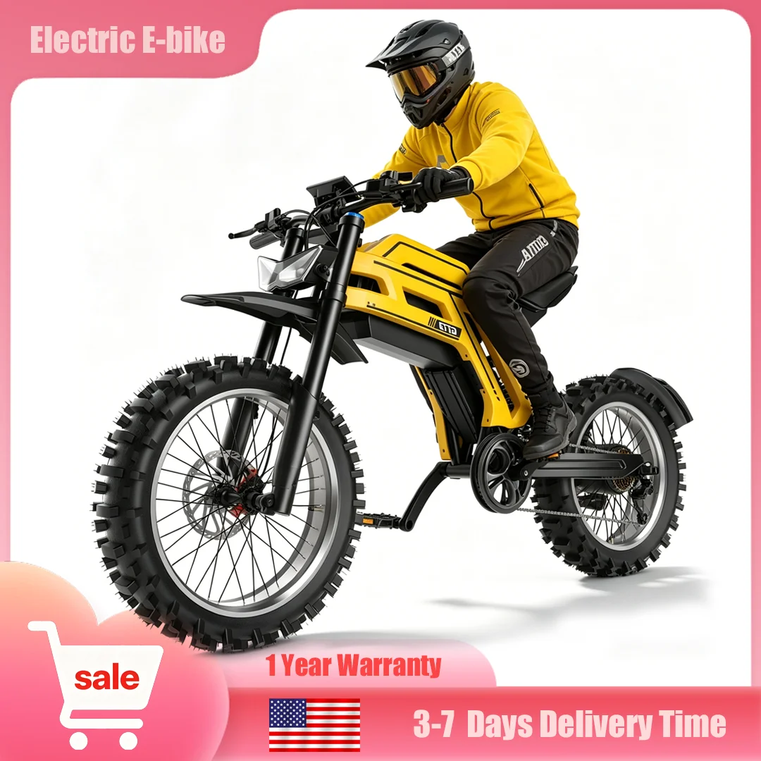 Adult Off-Road Electric Motorcycle 22.5×3.5'' Fat Tire 58V 30AH Max 43MPH High Speed E-Bike 1 Year Warranty
Adult Off-Road Electric Motorcycle 22.5×3.5'' Fat Tire 58V 30AH Max 43MPH High Speed E-Bike 1 Year Warranty