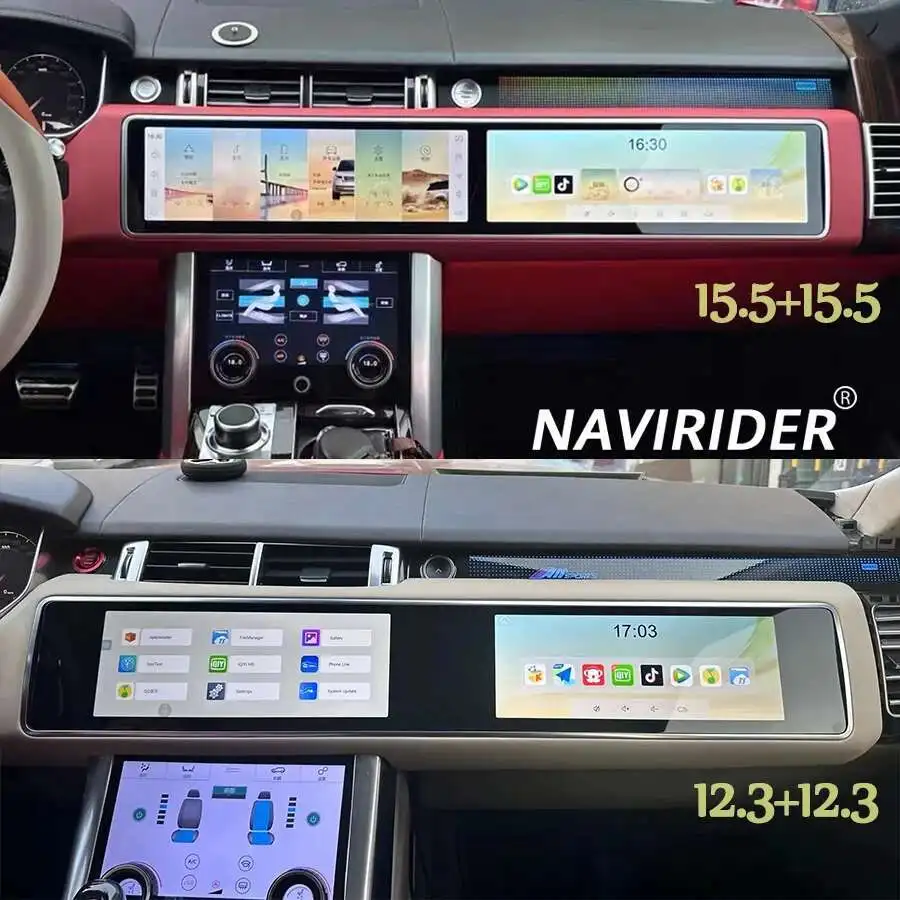 Автомобильный Android Carplay с двойным экраном 15,5 + 15,5 дюймов для Land Rover Range Rover Sport L494 2013-2019, мультимедийный видеоплеер, стерео GPS
Автомобильный Android Carplay с двойным экраном 15,5 + 15,5 дюймов для Land Rover Range Rover Sport L494 2013-2019, мультимедийный видеоплеер, стерео GPS
