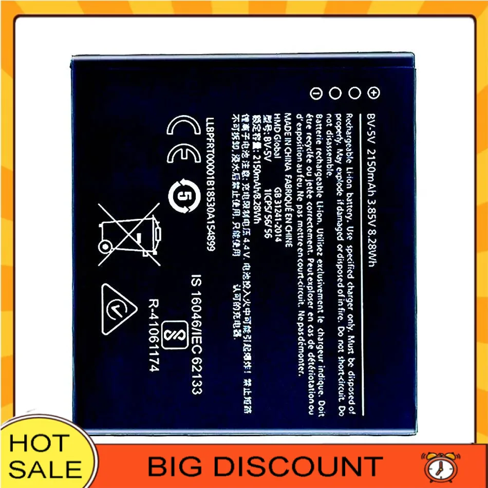 Reliable Power BV-5V For Nokia 1 TA-1047 2125Mah Mobile Phone Battery Lightweight
Reliable Power BV-5V For Nokia 1 TA-1047 2125Mah Mobile Phone Battery Lightweight