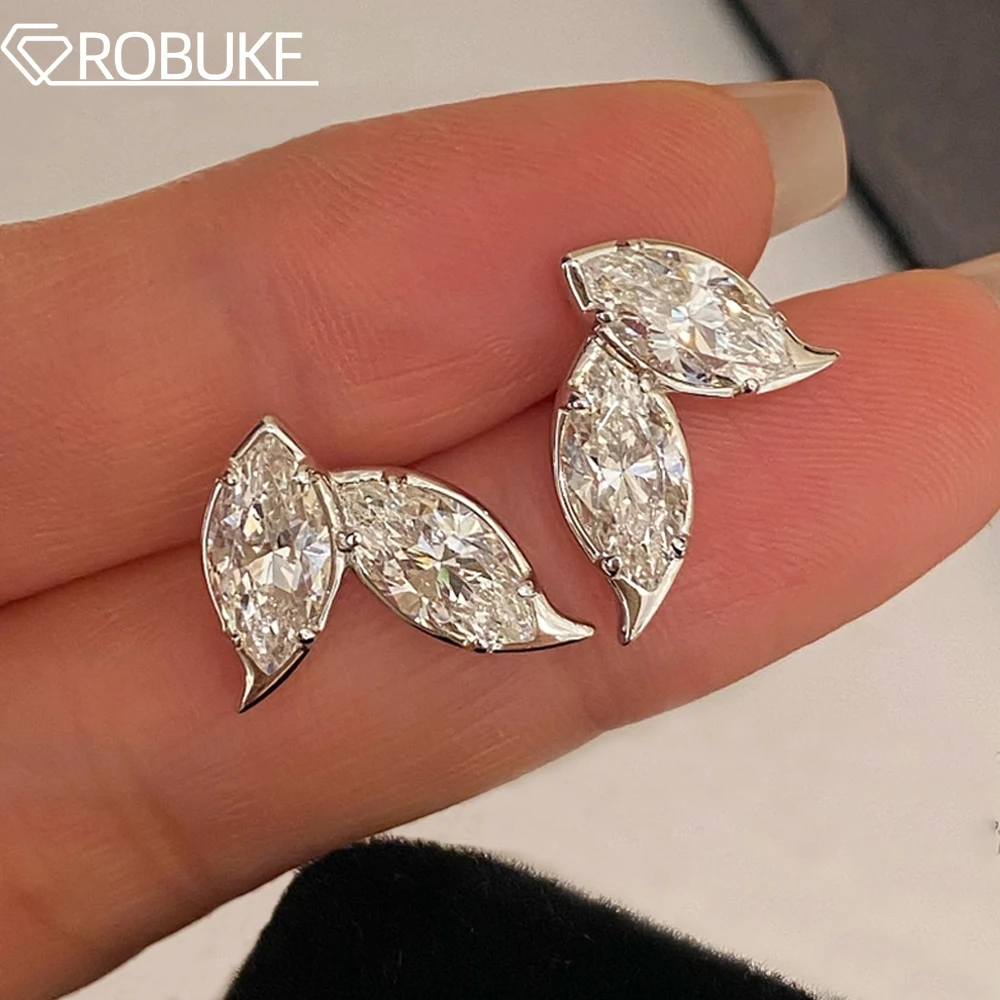 Double Leaf Moissanite Stud Earring for Women 4cttw Marquise Cut Diamond with GRA Certified 925 Sterling Silver Wedding Jewelry
Double Leaf Moissanite Stud Earring for Women 4cttw Marquise Cut Diamond with GRA Certified 925 Sterling Silver Wedding Jewelry