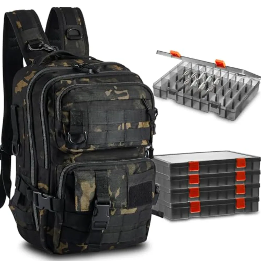 Fishing Tackle Backpack with Rod Holders and 4 Tackle Boxes Large Storage Fishing Bags Water Resistant Tackle Bag for Camping H
Fishing Tackle Backpack with Rod Holders and 4 Tackle Boxes Large Storage Fishing Bags Water Resistant Tackle Bag for Camping H