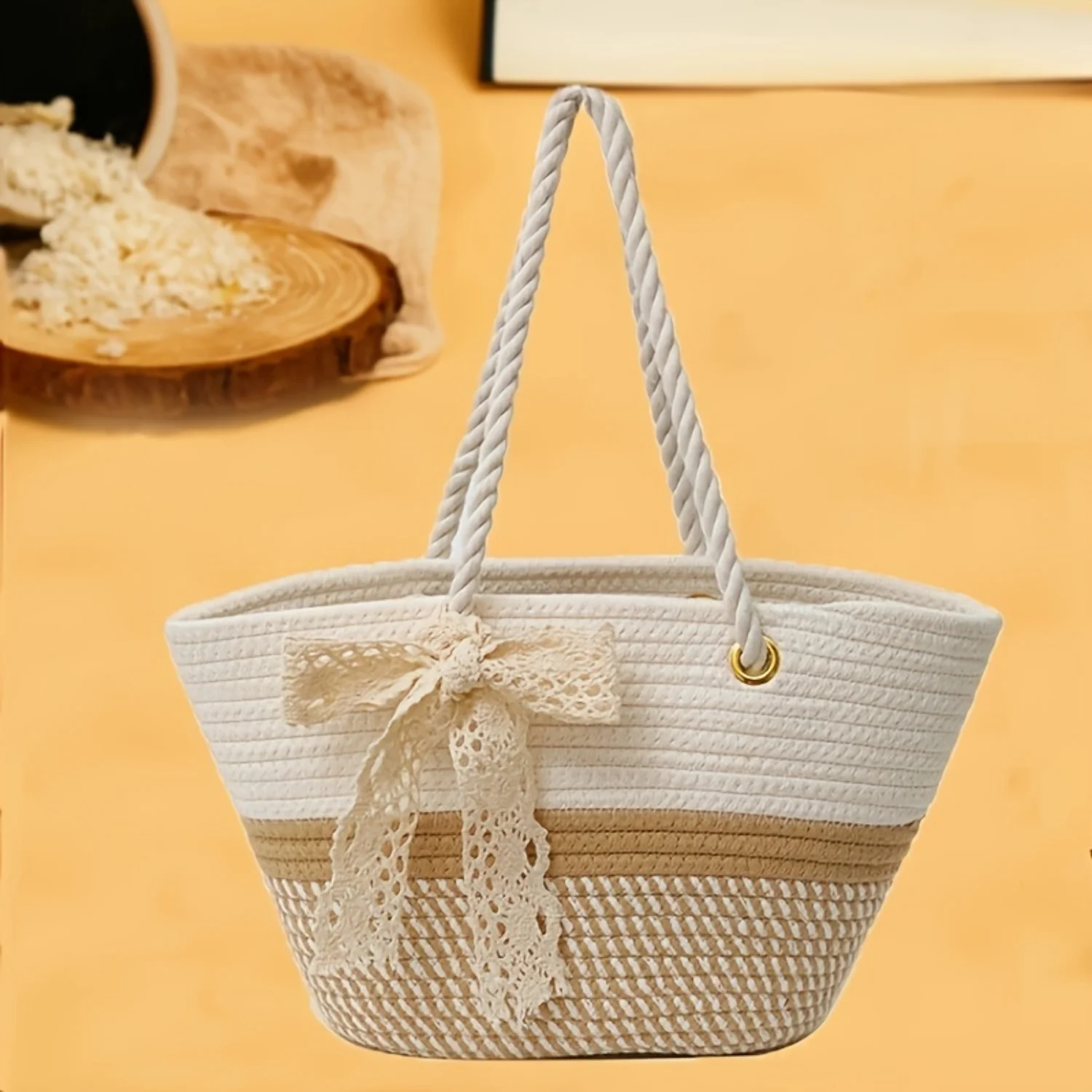 Large Capacity Woven Tote Bag for Women, Stylish Shoulder Handbag for Travel and Beach
Large Capacity Woven Tote Bag for Women, Stylish Shoulder Handbag for Travel and Beach