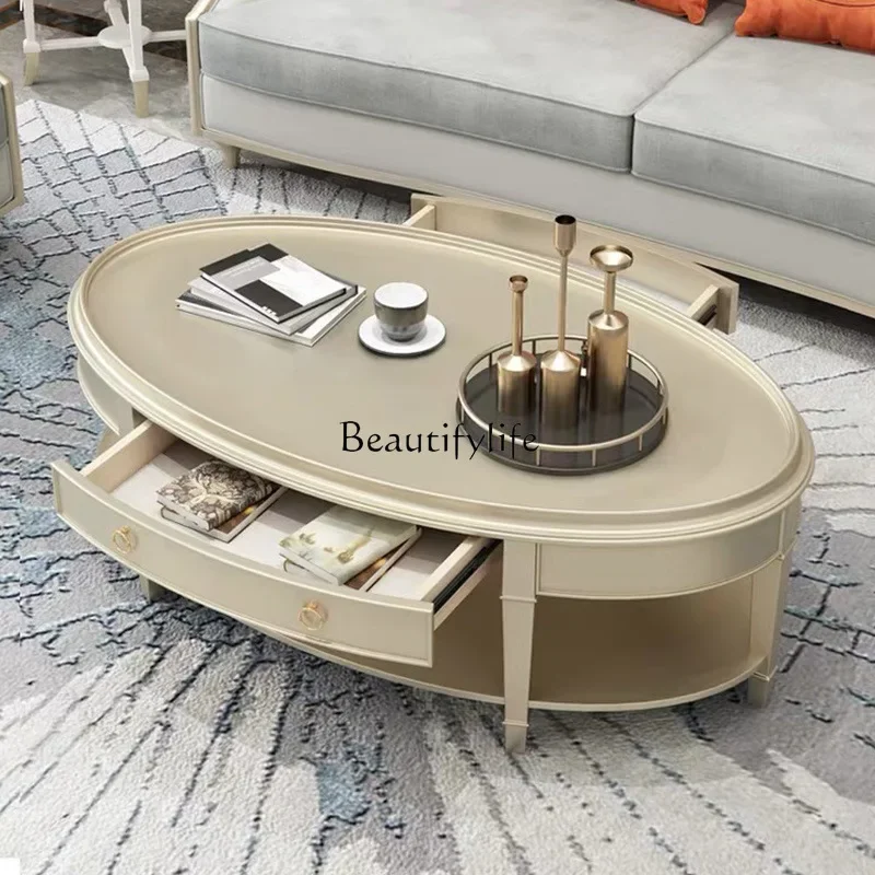 Light luxury coffee table Italian living room round tea table solid wood
Light luxury coffee table Italian living room round tea table solid wood