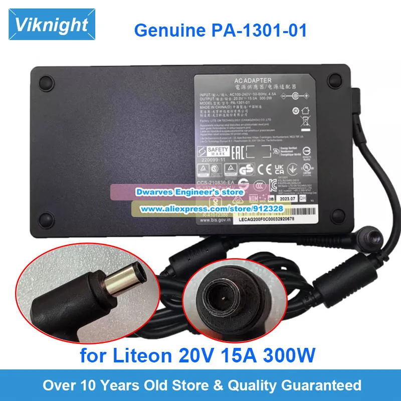 Genuine Liteon PA-1301-01 AC Adapter 20V 15A 300W Charger for THUNDEROBOT ZERO Gaming Laptop Charger 7.4*5.0mm
Genuine Liteon PA-1301-01 AC Adapter 20V 15A 300W Charger for THUNDEROBOT ZERO Gaming Laptop Charger 7.4*5.0mm
