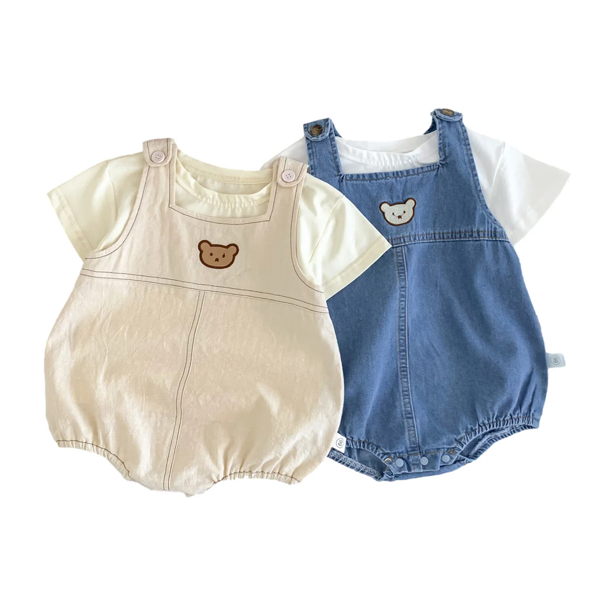 Summer Baby Clothing Set for Girls Boys Korean Denim Romper T-Shirts Suit Newborn Jumpsuit Cute Bear Overalls Toddler Outfit
Summer Baby Clothing Set for Girls Boys Korean Denim Romper T-Shirts Suit Newborn Jumpsuit Cute Bear Overalls Toddler Outfit