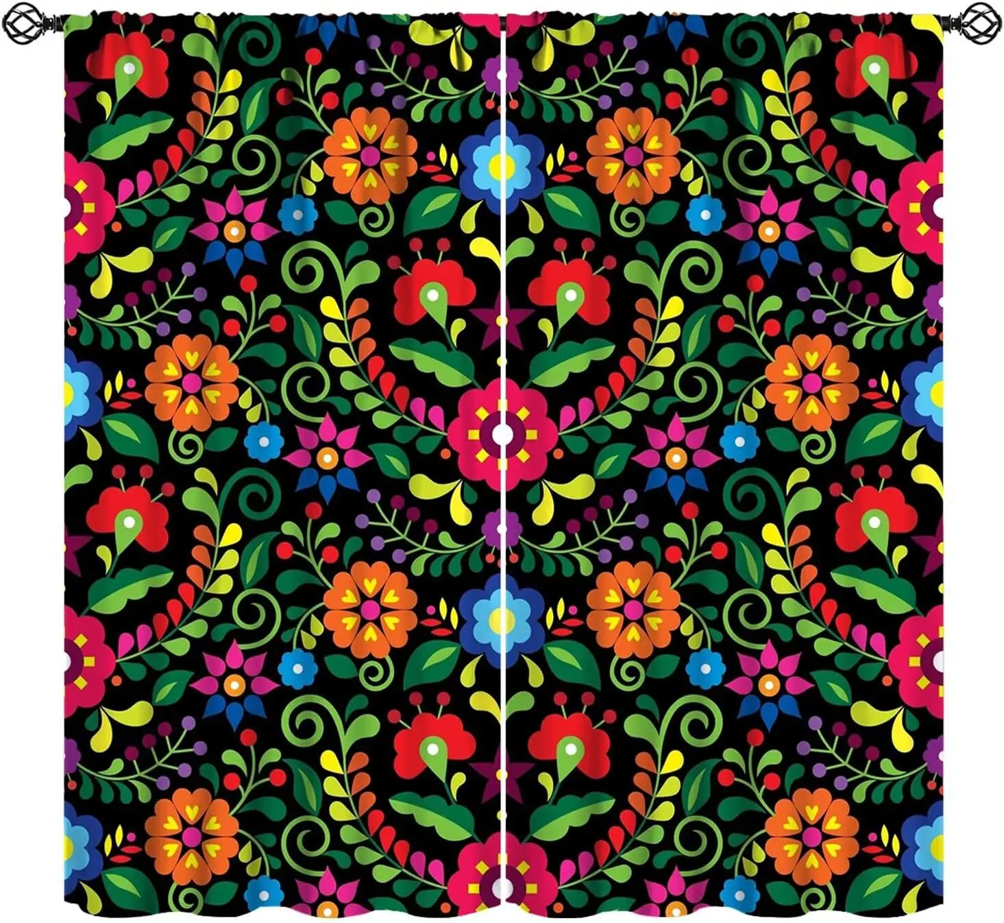Abstract Flower Blackout Curtains,Bohemian Retro Mexican Vintage Floral Pattern Drapes Window 2 Panel Rod Pocket Curtain for
Abstract Flower Blackout Curtains,Bohemian Retro Mexican Vintage Floral Pattern Drapes Window 2 Panel Rod Pocket Curtain for