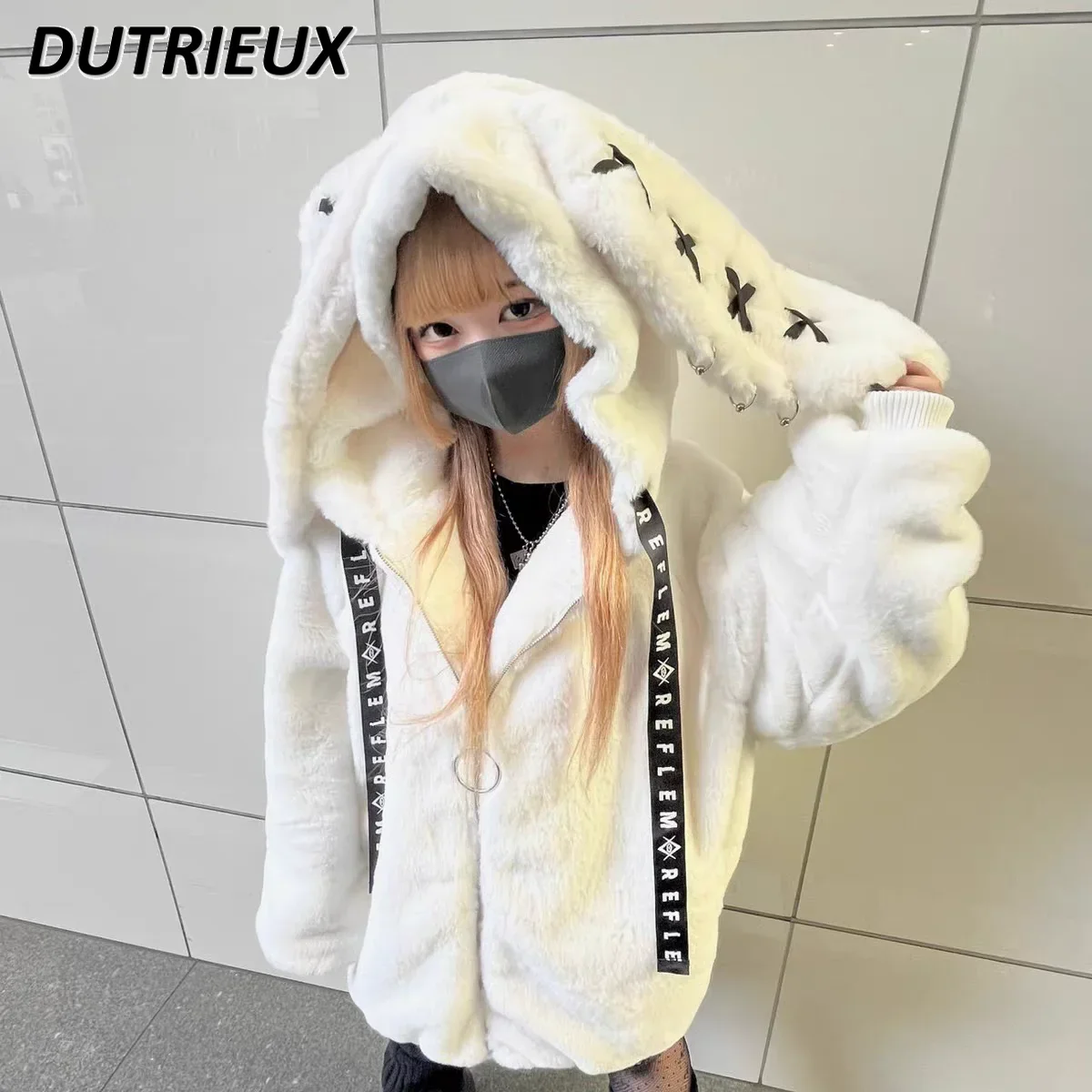 Autumn Winter Thickened Warm Rabbit Ears Hooded Cute Plush Mid-length Jacket Japanese Mines Sweet Cool Fur Coats for Women's
Autumn Winter Thickened Warm Rabbit Ears Hooded Cute Plush Mid-length Jacket Japanese Mines Sweet Cool Fur Coats for Women's