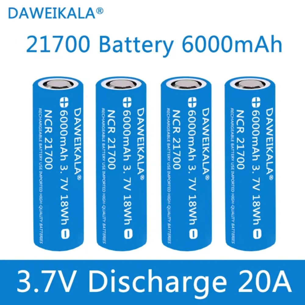 2024 Original 3.7V 6000mAh 21700 Battery 20A Power 5C Rate Discharge Ternary Lithium Battery DIY Electric device
2024 Original 3.7V 6000mAh 21700 Battery 20A Power 5C Rate Discharge Ternary Lithium Battery DIY Electric device
