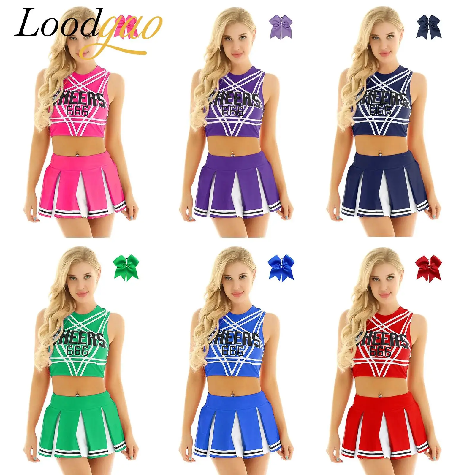 Adults Cosplay School Girl Cheerleader Costumes Game Cheering Teamwear Women Cheer Dance Uniform Outfits Performance Dancewear
Adults Cosplay School Girl Cheerleader Costumes Game Cheering Teamwear Women Cheer Dance Uniform Outfits Performance Dancewear