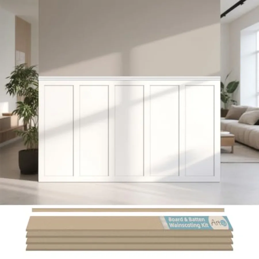 Art3d Premade Board and Batten Patable Wascotg Kit, MDF Accent Wall Panel for Kitchen Bedroom Living Room Home Decor Covers in.
Art3d Premade Board and Batten Patable Wascotg Kit, MDF Accent Wall Panel for Kitchen Bedroom Living Room Home Decor Covers in.